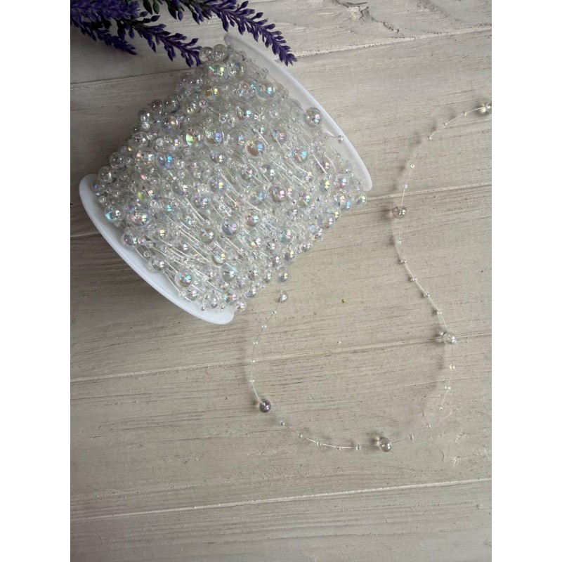 Намисто на волосіні  круглі " 158 " хамелеон 60 метрів