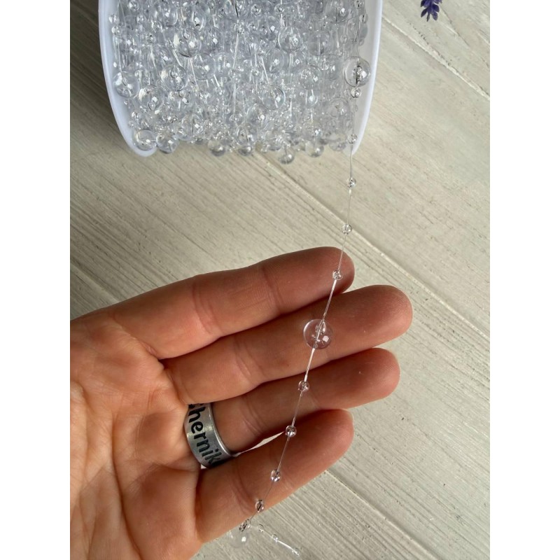 Намисто на волосіні круглі " 651" , прозорі  30 метрів