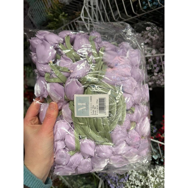 Тюльпан бант шифоновий фіолетовий 100 шт