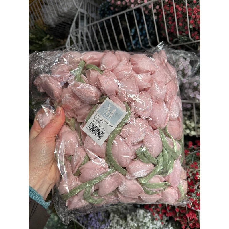 Тюльпан бант шифоновий  пудра  100 шт