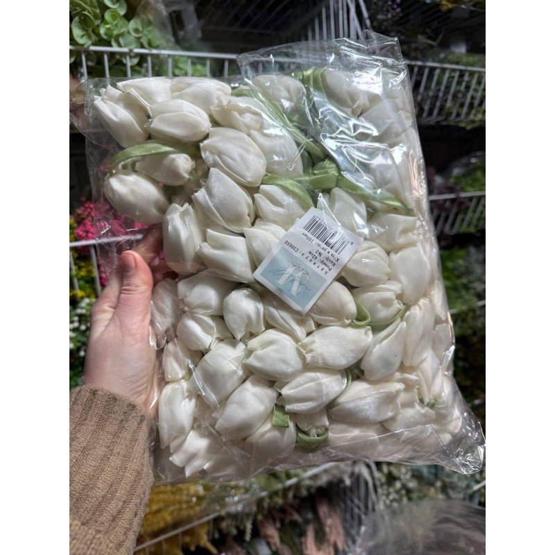 Тюльпан бант шифоновий бежевий  100 шт