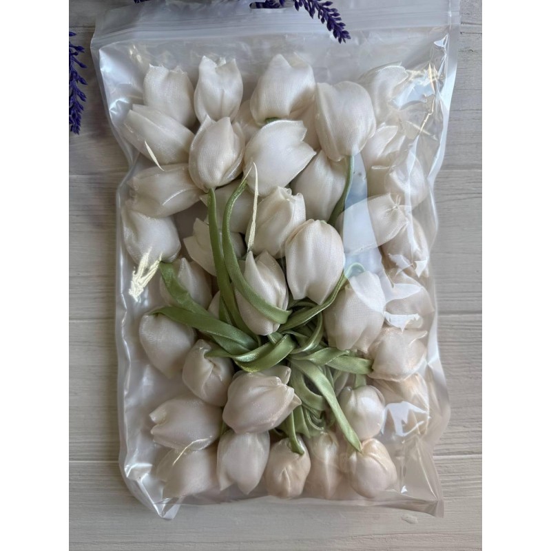 Тюльпан бант шифоновий бежевий  100 шт