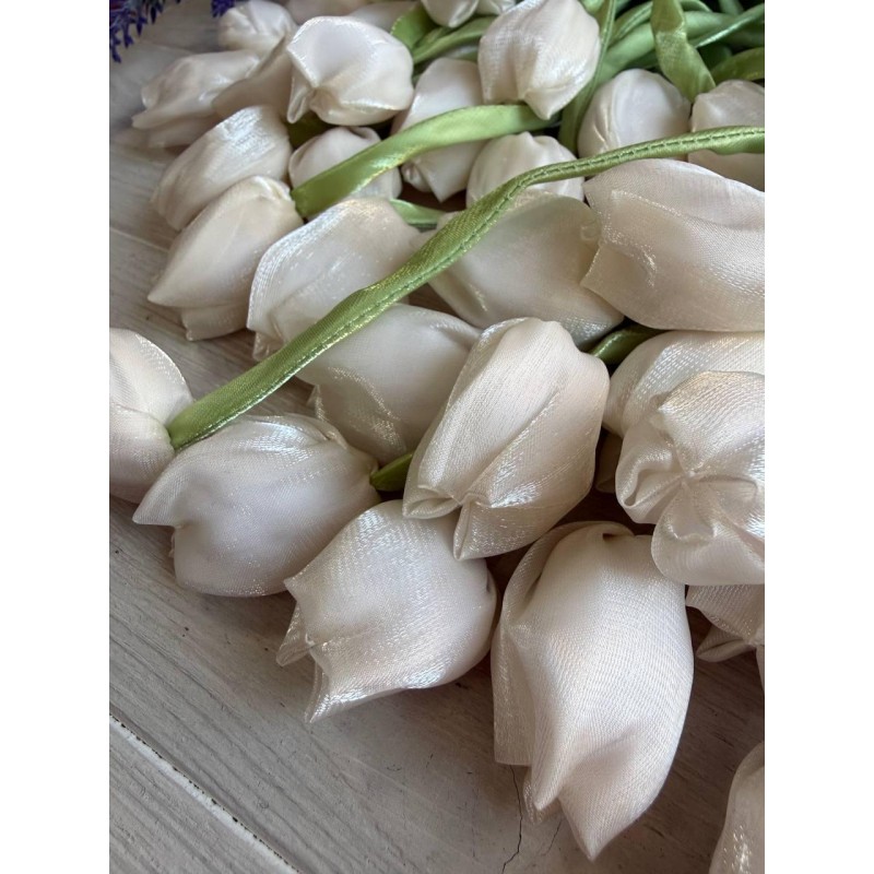 Тюльпан бант шифоновий бежевий  100 шт