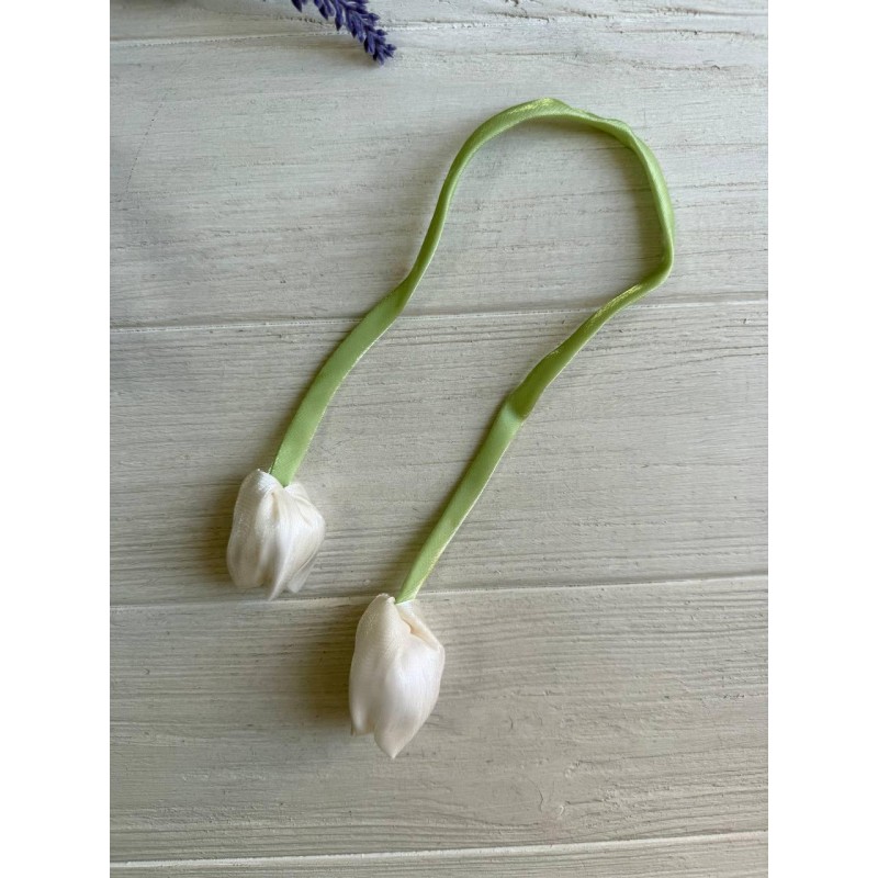 Тюльпан бант шифоновий бежевий  100 шт