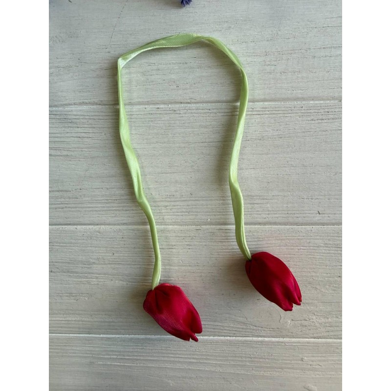 Тюльпан бант шифоновий темно червоний  20 шт