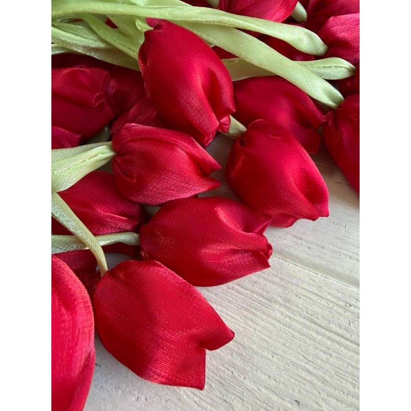 Тюльпан бант шифоновий темно червоний  20 шт