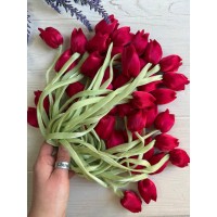 Тюльпан бант шифоновий темно червоний  20 шт
