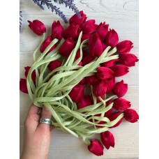 Тюльпан бант шифоновий темно червоний  20 шт