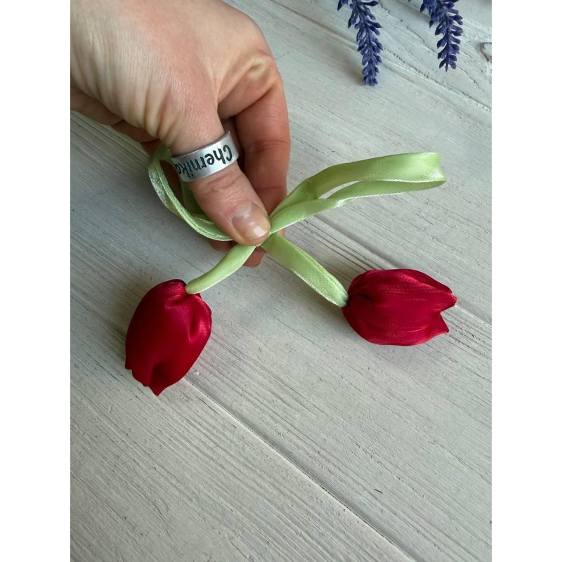 Тюльпан бант шифоновий темно червоний  20 шт