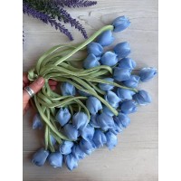 Тюльпан бант шифоновий голубий  20 шт