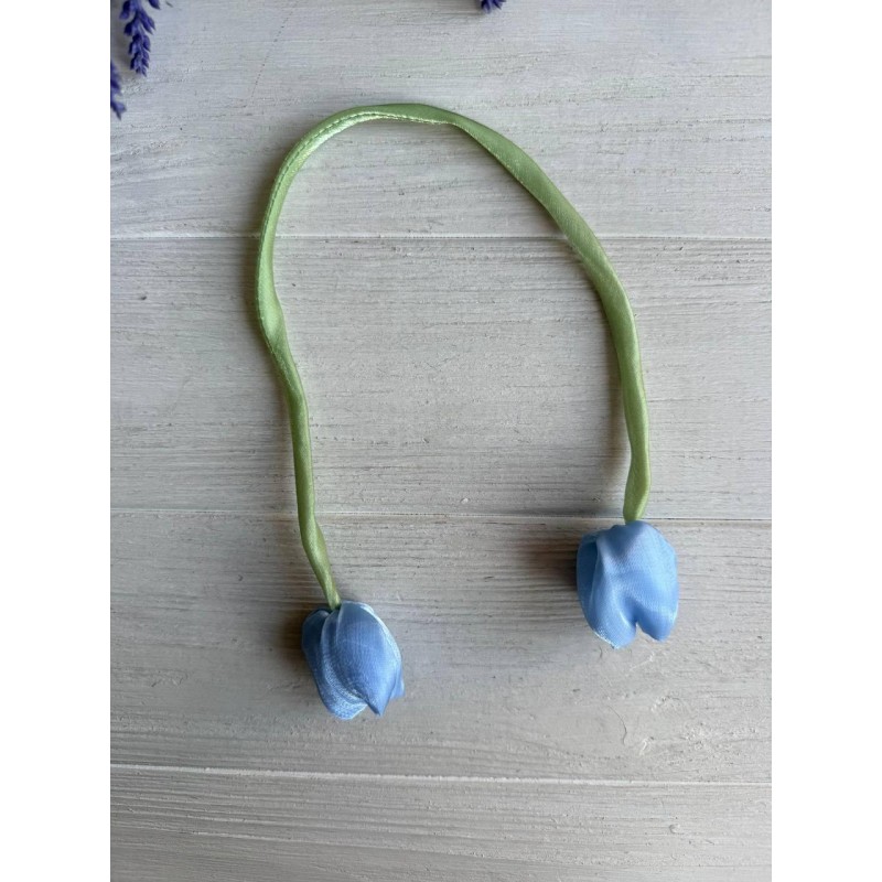 Тюльпан бант шифоновий голубий  20 шт