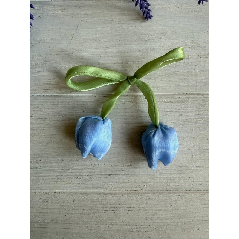 Тюльпан бант шифоновий голубий  20 шт