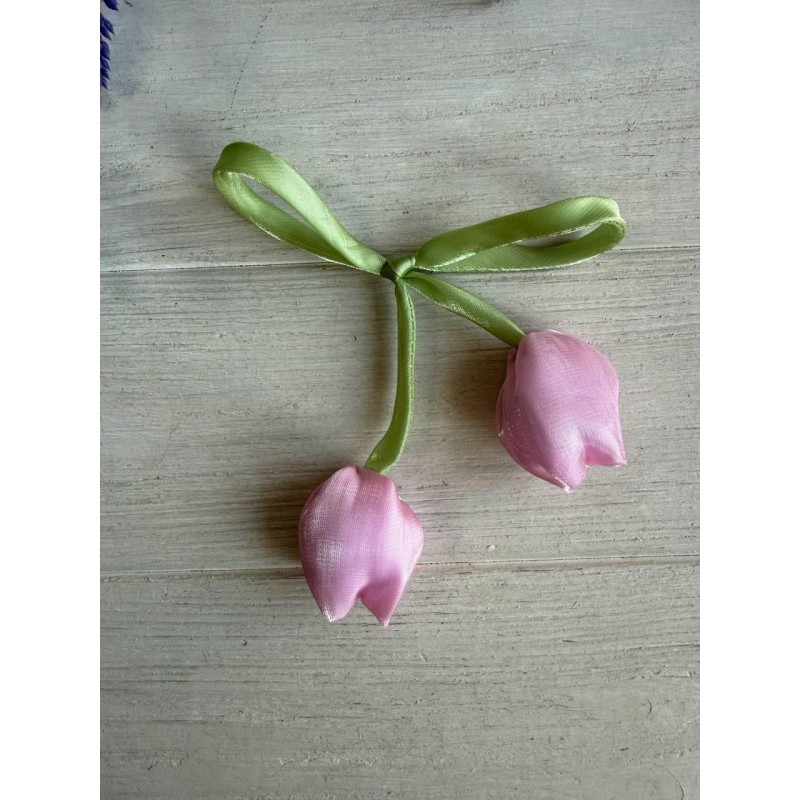 Тюльпан бант шифоновий рожевий  20 шт