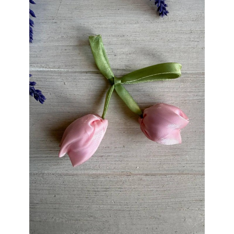 Тюльпан бант шифоновий рожево персиковий  20 шт