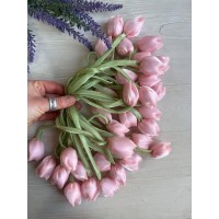 Тюльпан бант шифоновий рожево персиковий  20 шт