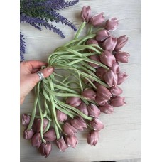 Тюльпан бант шифоновий темно пудровий 20 шт