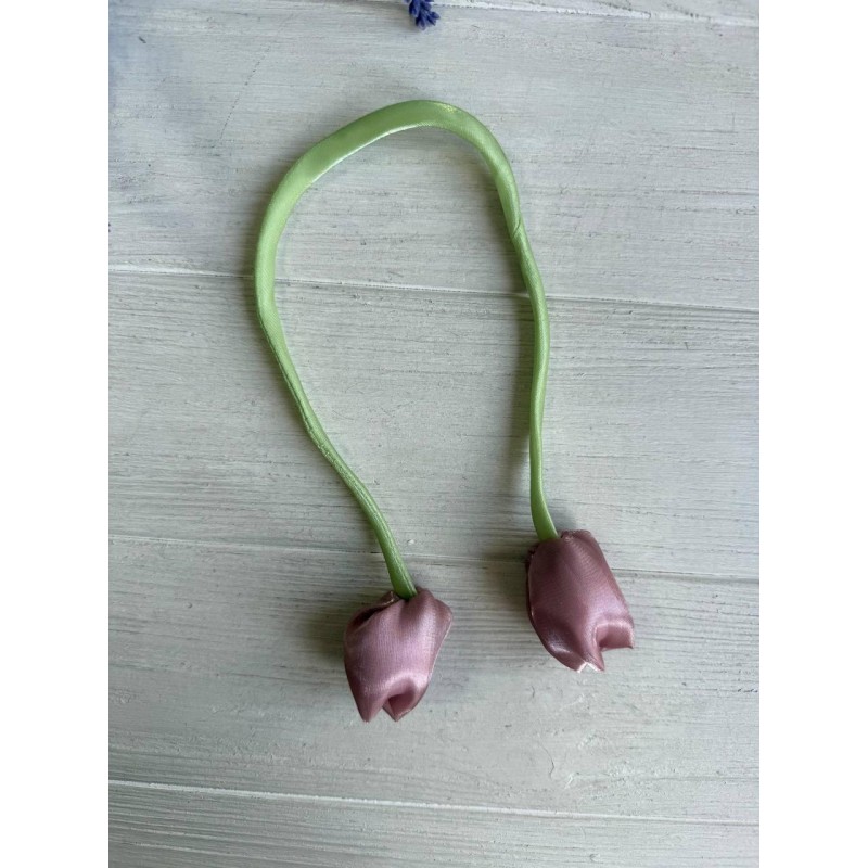 Тюльпан бант шифоновий темно пудровий 20 шт