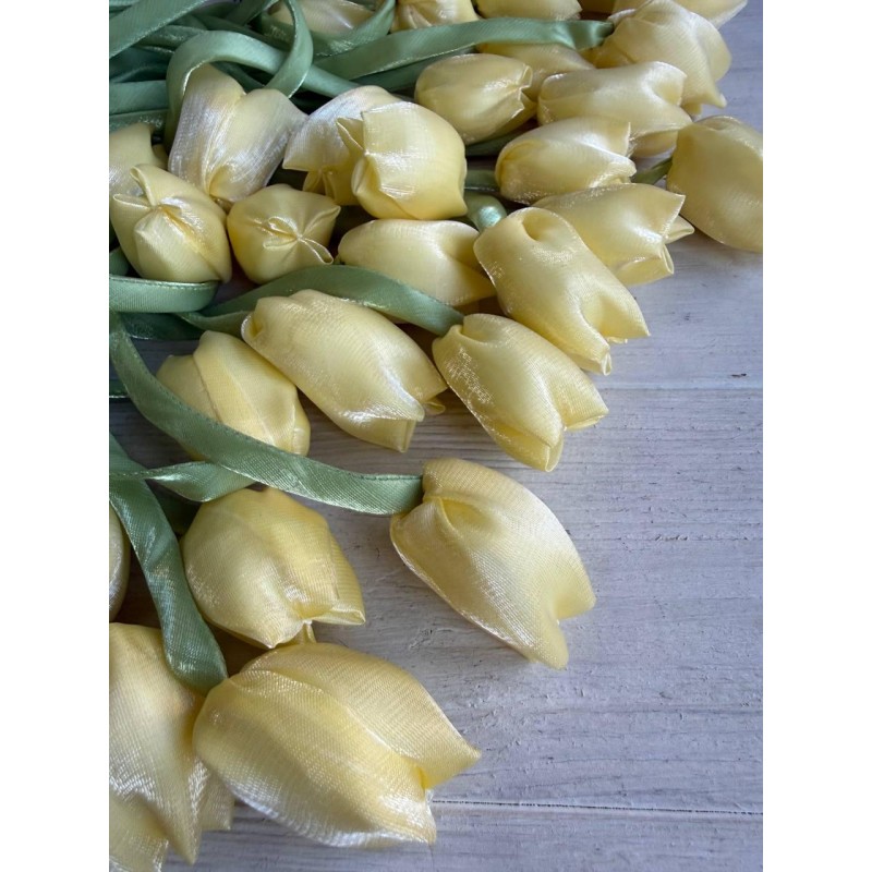 Тюльпан бант шифоновий  жовтий 20 шт