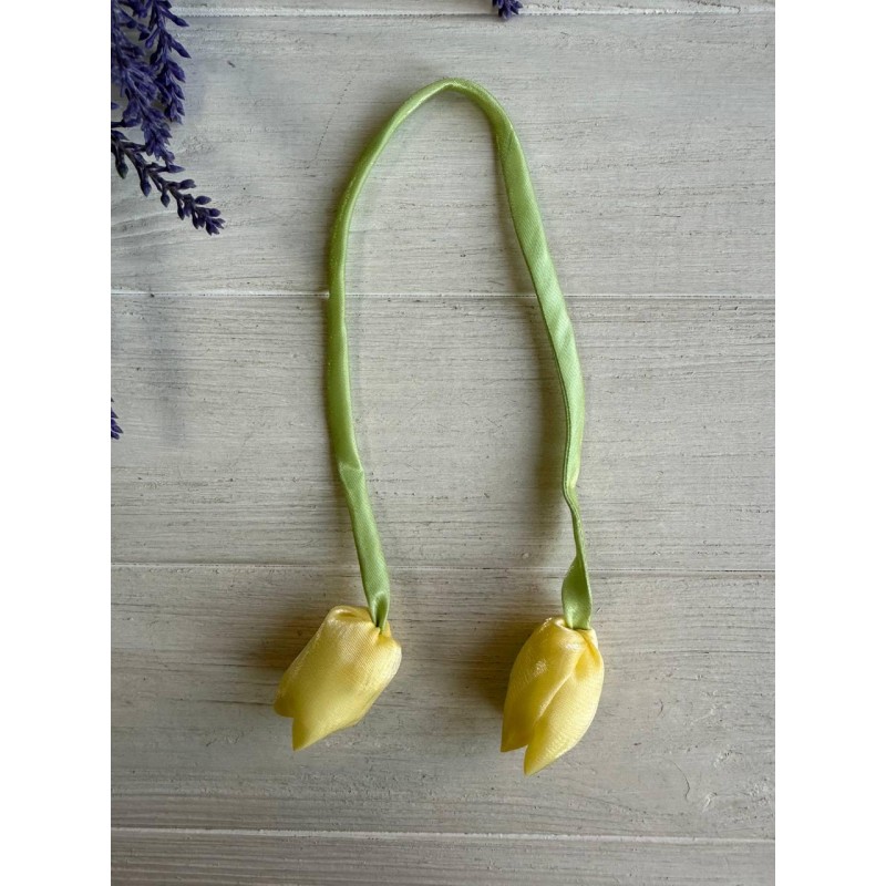 Тюльпан бант шифоновий  жовтий 20 шт