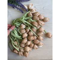 Тюльпан бант шифоновий світло коричневий  20 шт