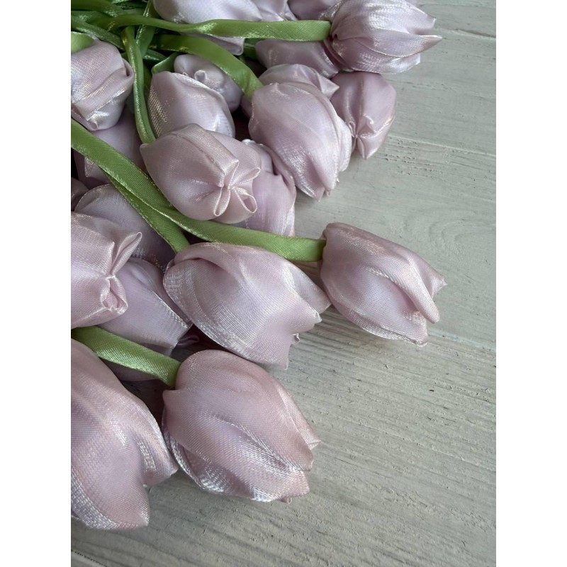 Тюльпан бант шифоновий  блідо пудровий  100 шт