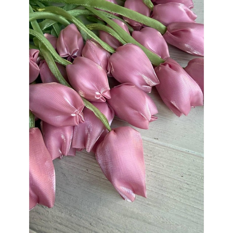 Тюльпан бант шифоновий пудра  20 шт