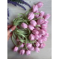 Тюльпан бант шифоновий рожевий  20 шт