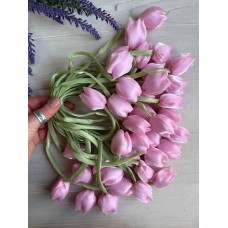 Тюльпан бант шифоновий рожевий  20 шт