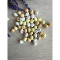 Яйця  пенопластові 2,0 * 1,5 см беж+жовт+біл 50 шт