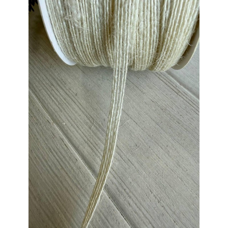 Стрічка мішковина 6 мм біла 50 метрів