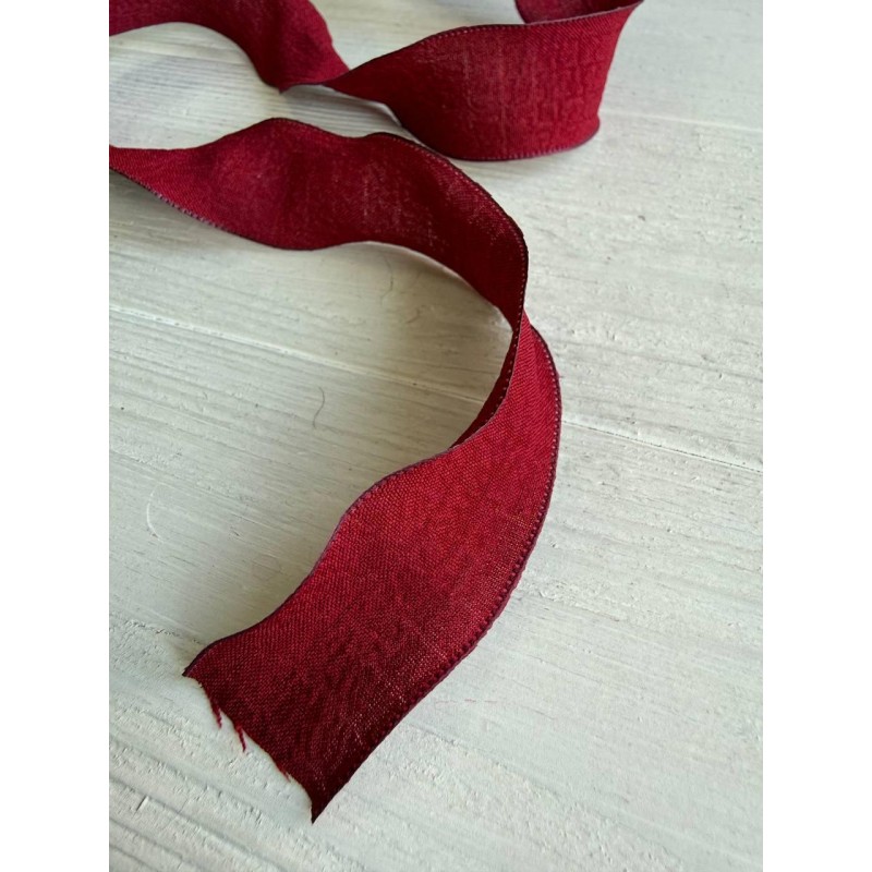 Лента  2,5 см " Волна " бордо 9 метров