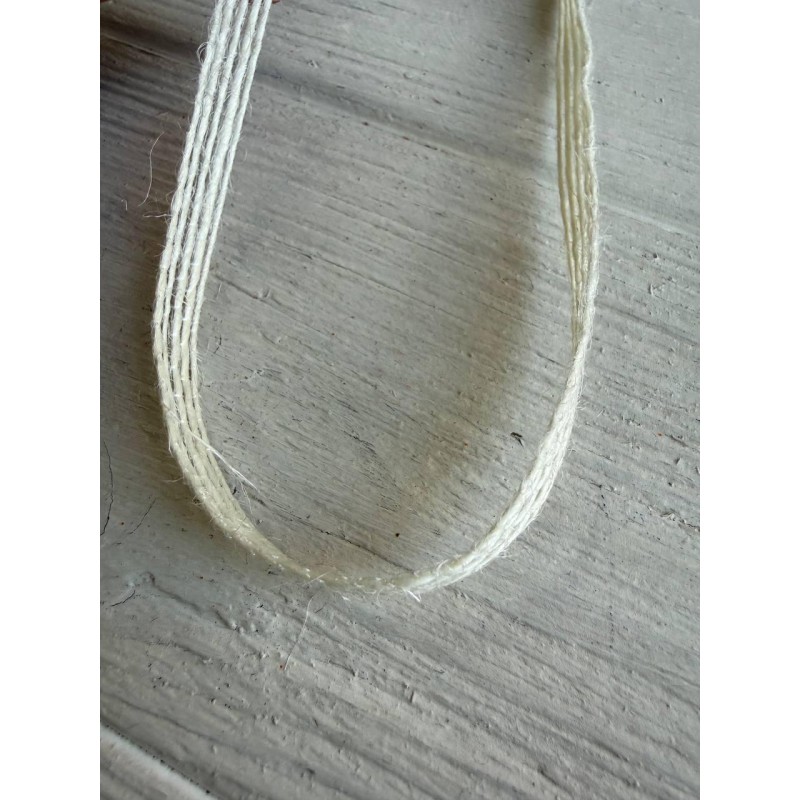 Стрічка мішковина 6 мм біла 50 метрів