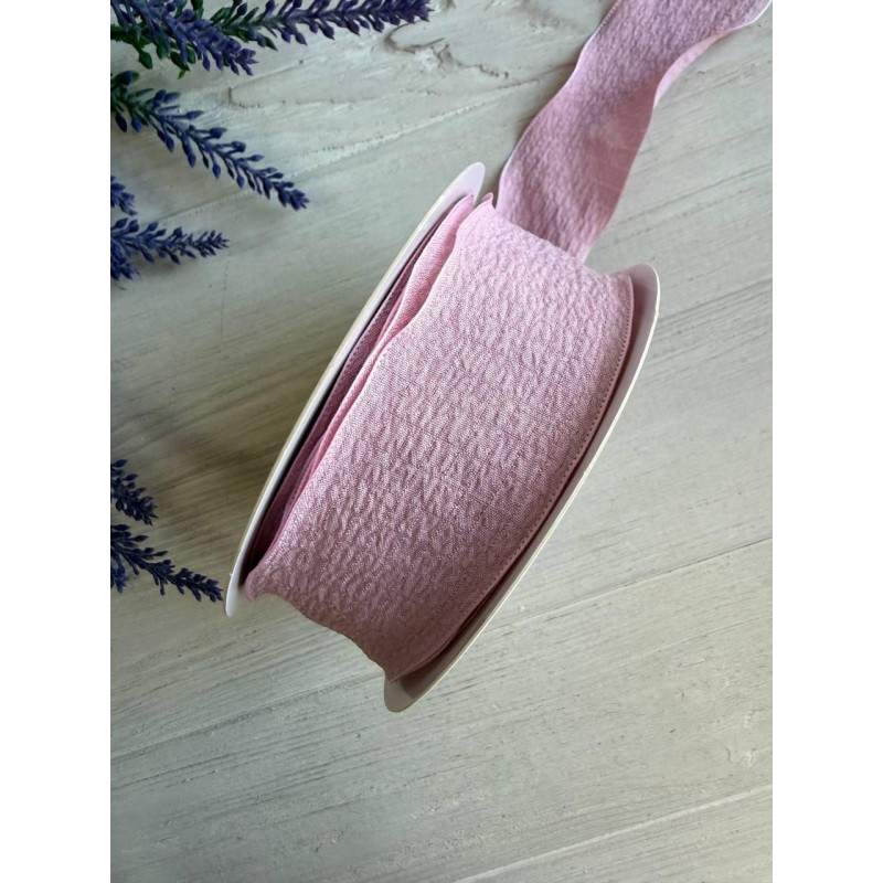 Лента  4 см " Волна " розовая 9 метров