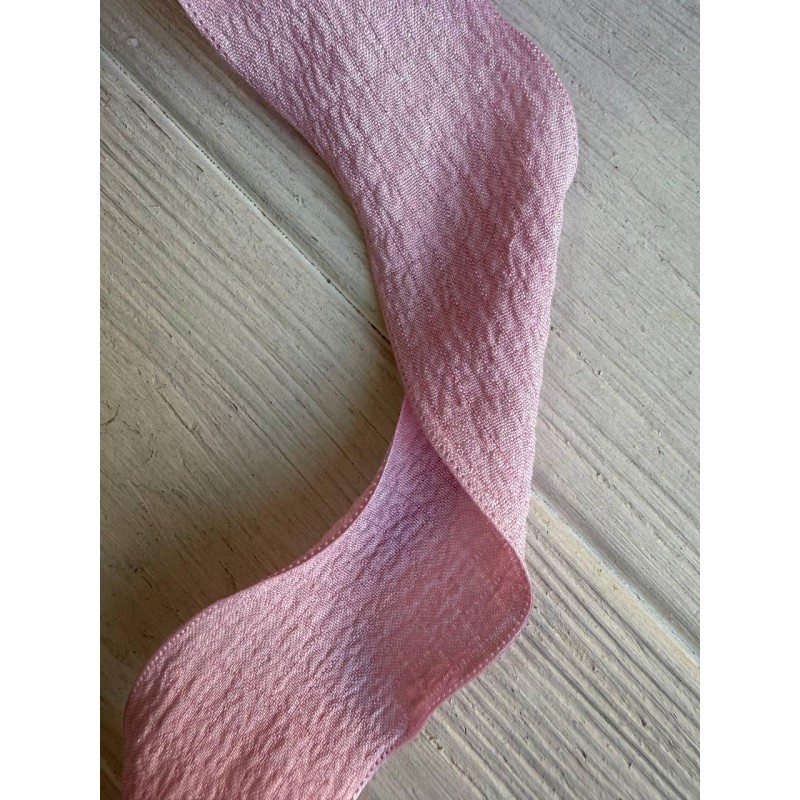 Лента  4 см " Волна " розовая 9 метров