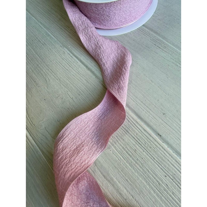 Лента  4 см " Волна " розовая 9 метров