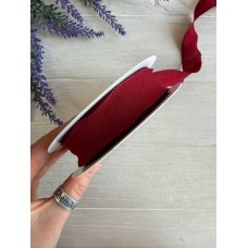 Стрічка  2,5 см " Хвиля " бордо 9 метрів