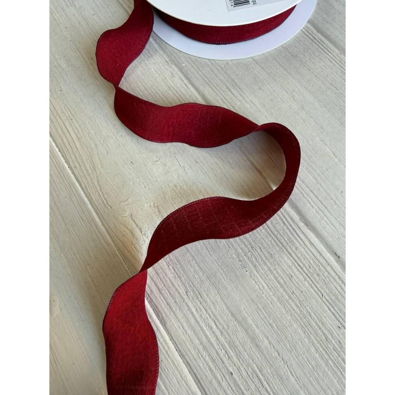 Лента  2,5 см " Волна " бордо 9 метров