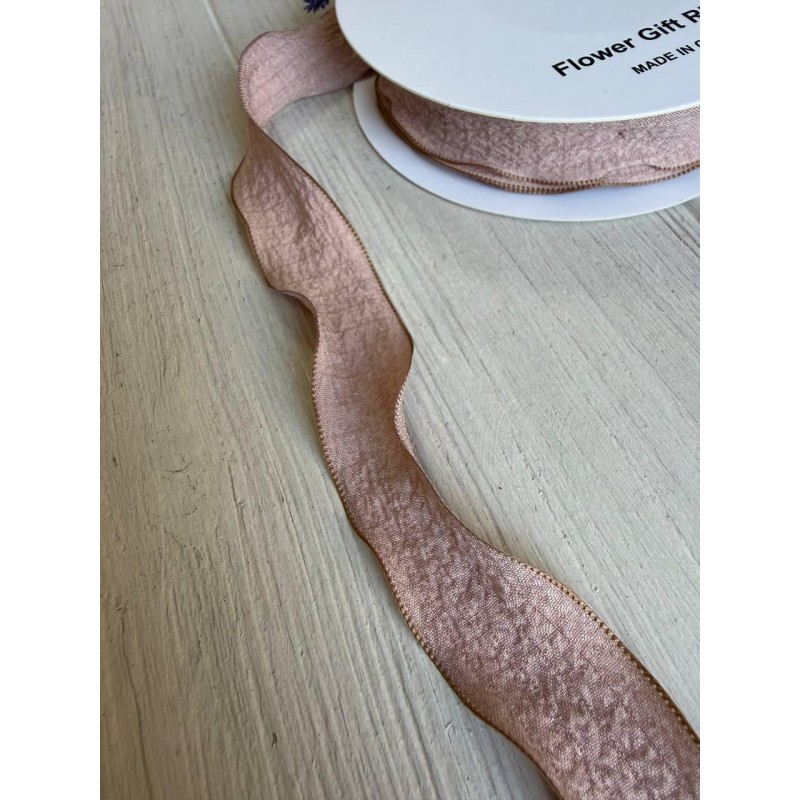 Лента  2,5 см " Волна " темная пудра 9 метров