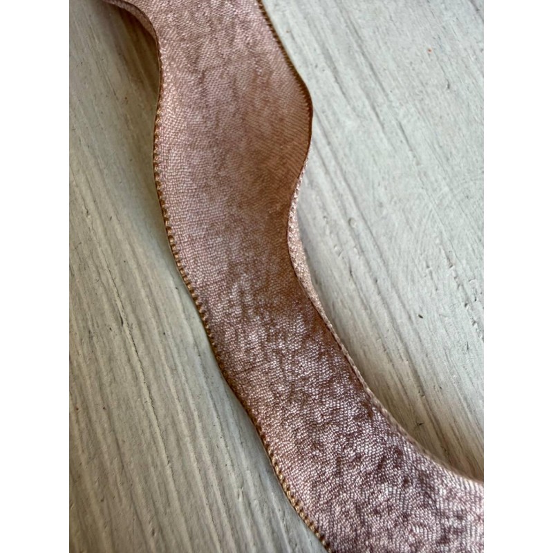 Лента  2,5 см " Волна " темная пудра 9 метров