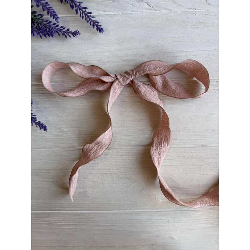 Лента  2,5 см " Волна " темная пудра 9 метров