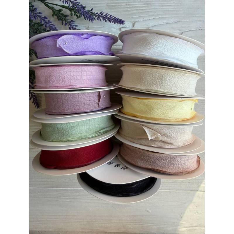 Стрічка  2,5 см " Хвиля " запорошений зелений 9 метрів