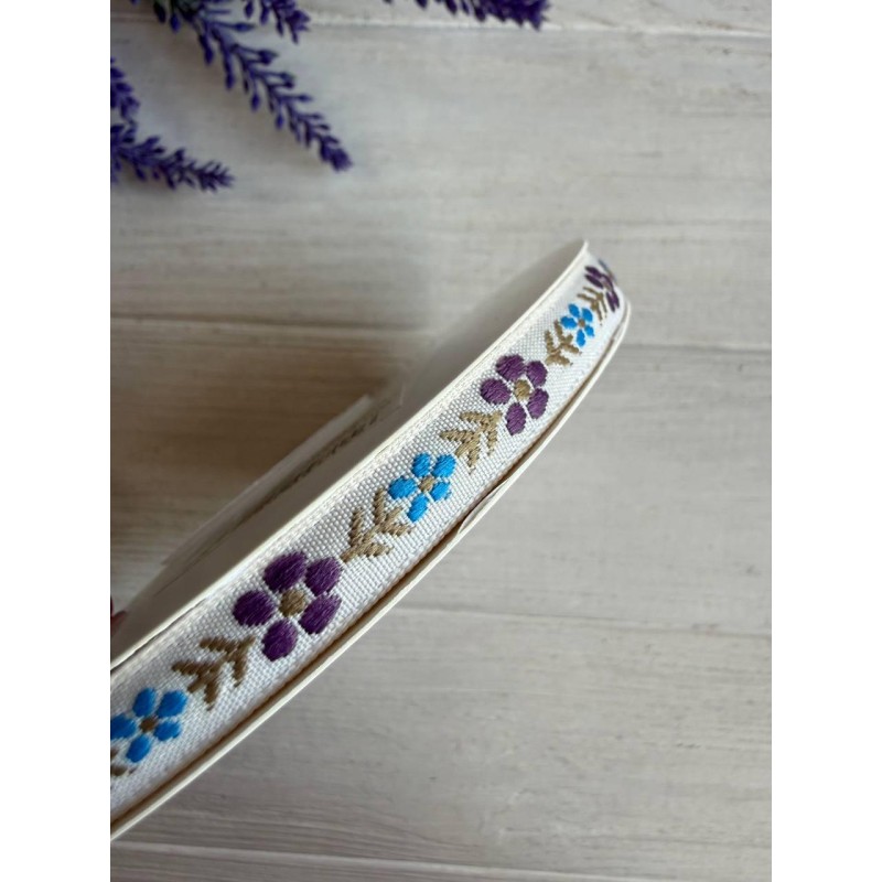 Тасьма жакардова з орнаментом " 19873 " 1.0 см ,  22.5 метри