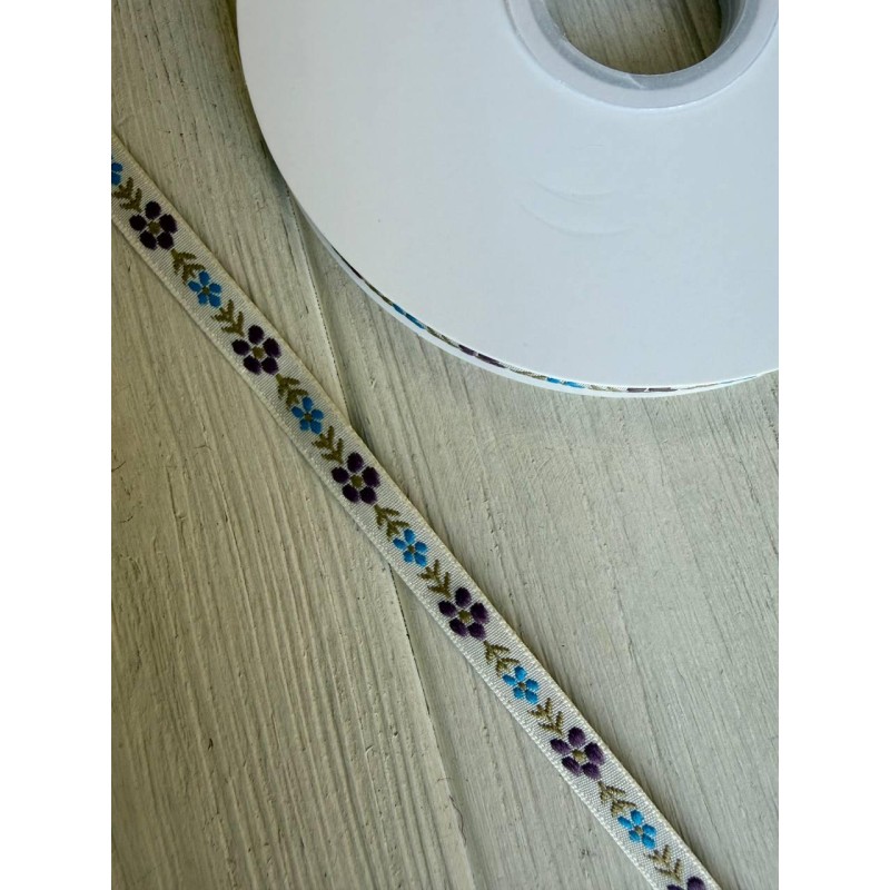 Тасьма жакардова з орнаментом " 19873 " 1.0 см ,  22.5 метри