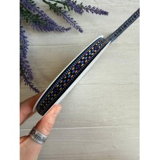 Тасьма жакардова з орнаментом " 19875 " 1.3 см ,  22.5 метри