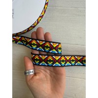 Тасьма жакардова з орнаментом " 19876 " 2,5 см ,  22.5 метри