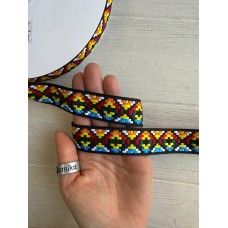 Тасьма жакардова з орнаментом " 19876 " 2,5 см ,  22.5 метри