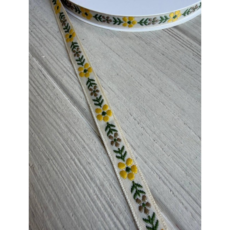 Тасьма жакардова з орнаментом " 19874 " 1.0 см ,  22.5 метри