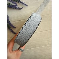 Кружево 3 см  " Тонкое 328 " серое  45 метров