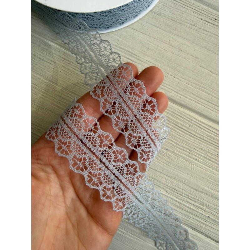 Мереживо 3 см " Тонке 328 "  сіре 45 метрів