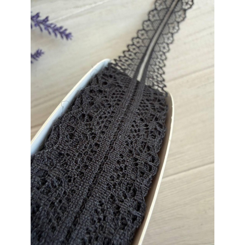 Мереживо 3 см " Тонке 328 " чорне  45 метрів